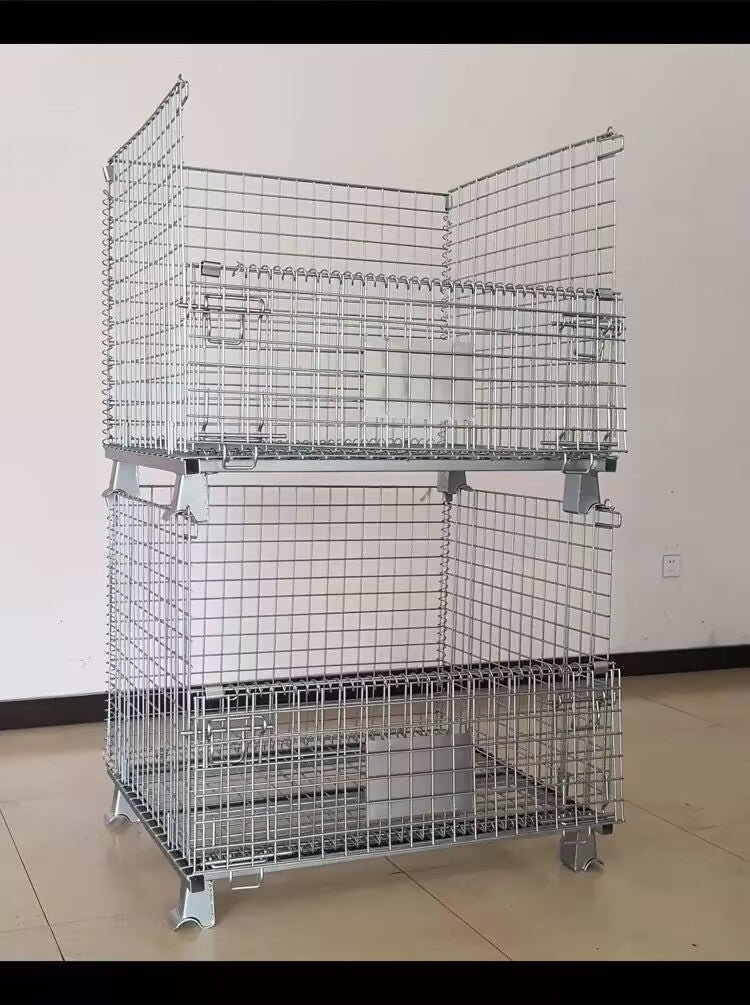 Collapsible Foldable Wire Mesh Stillage Pallet Cage Warehouse Storage