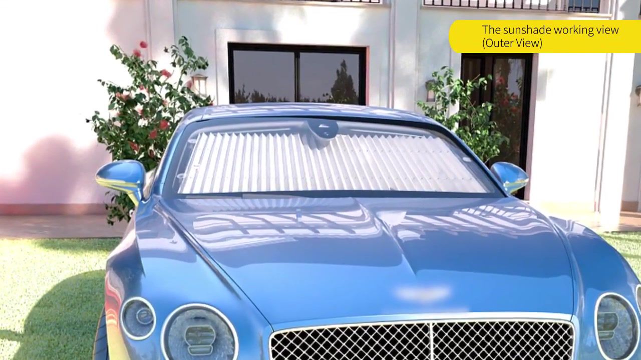 Retractable Car Sunshade - UV Protection Aluminum Foil Window Shade for Windshield & Rear