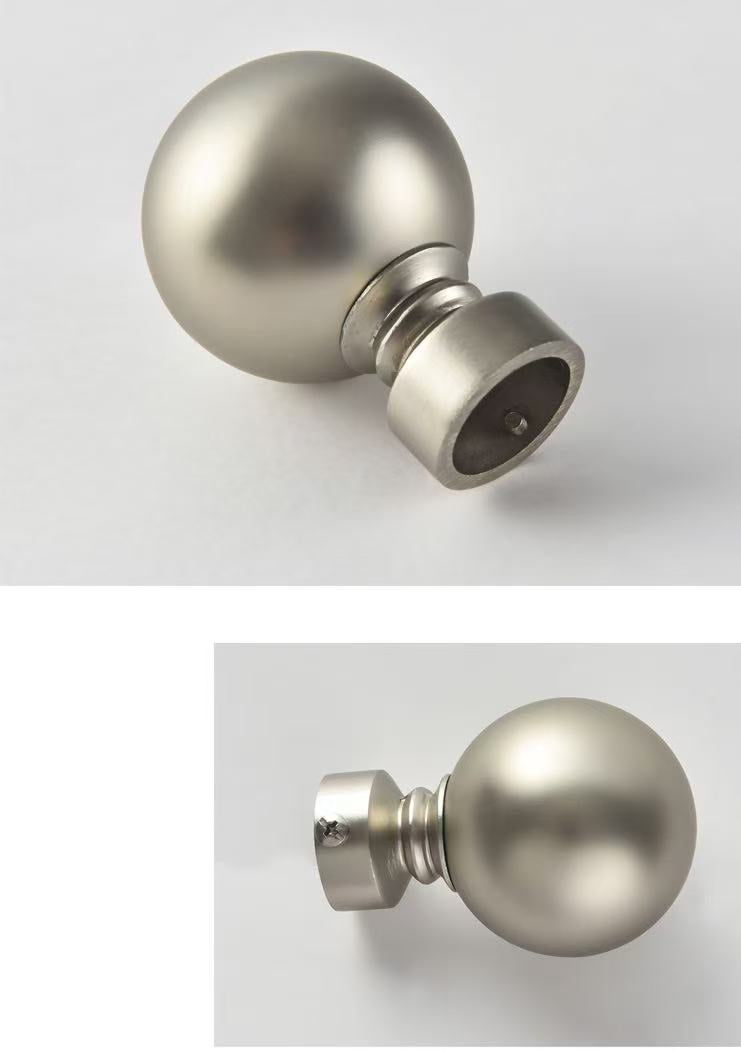 2PCS Metal Curtain Pole Rod Finials Ends Metal Heads Ball Ends fit for 22~25mm Pole