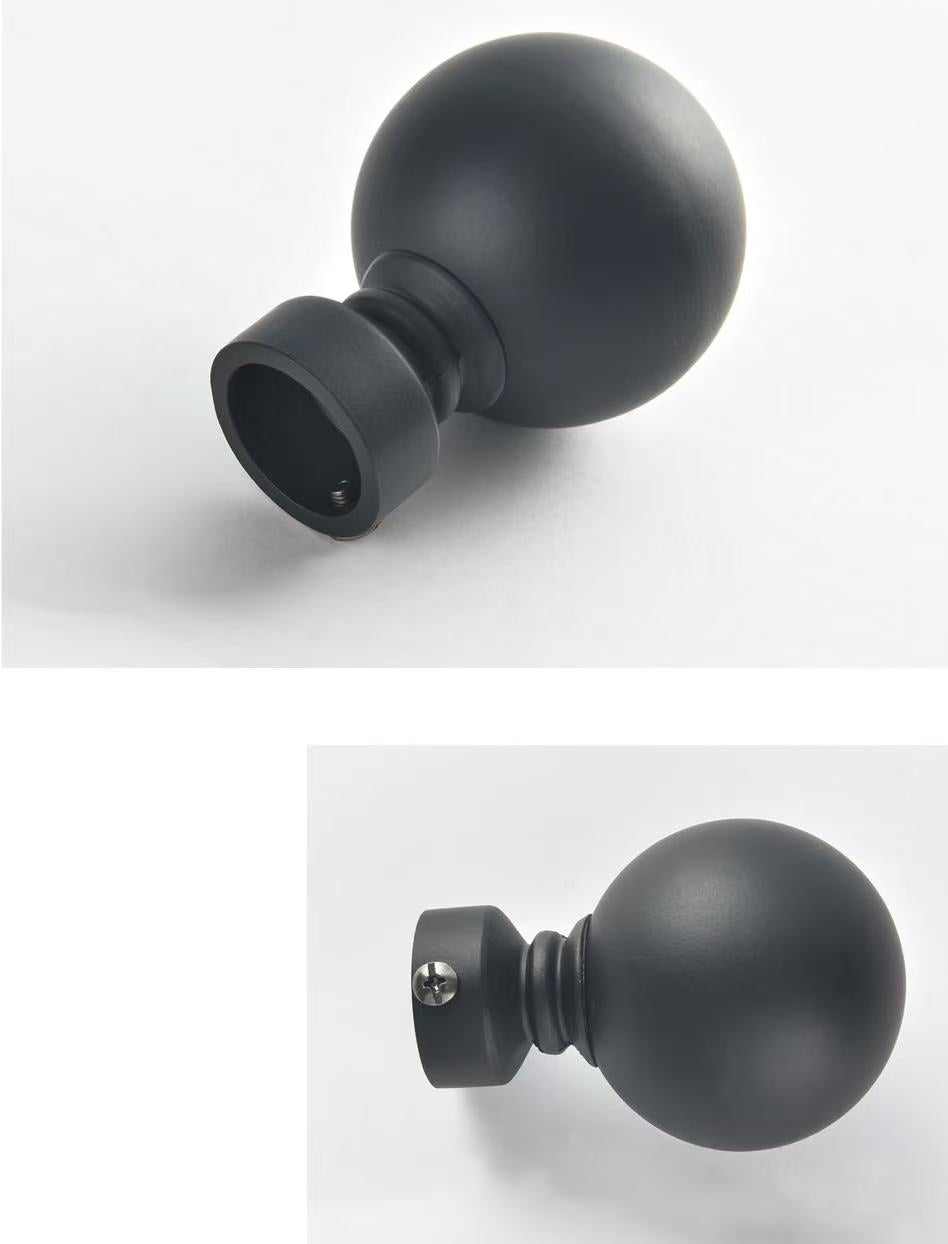2PCS Metal Curtain Pole Rod Finials Ends Metal Heads Ball Ends fit for 22~25mm Pole
