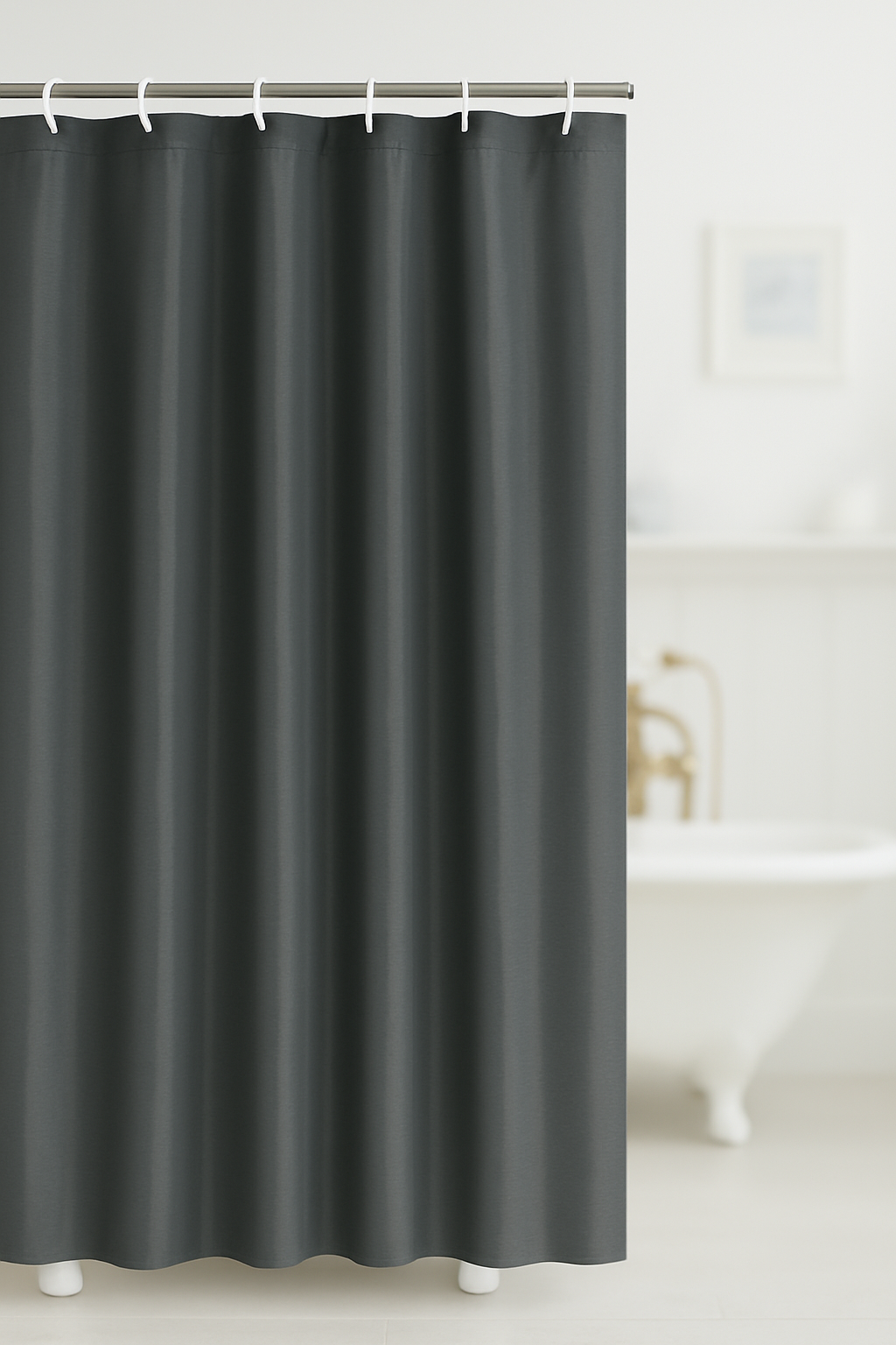 Shower Curtains Water Resistant Bathroom Drapes 1 Panel With 12pcs Hooks