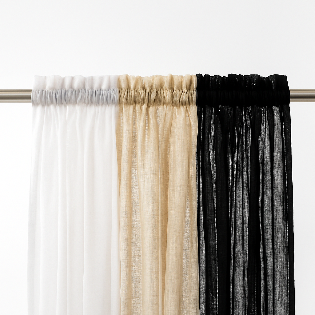 Linen Sheer Curtains Rod Pocket  Drapes Home Decor 200cm/245cm Drop 1 Panel