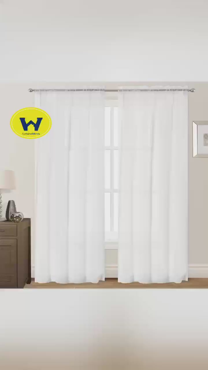 Load video: Organza Sheer Curtains Rod Pocket Drapes 100x200cm/140x213cm 2Panels