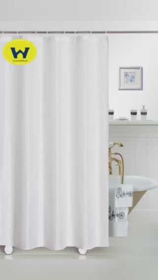 Load video: Shower Curtains Water Resistant  Bathroom Drapes  1 Panel With 12pcs Hooks
