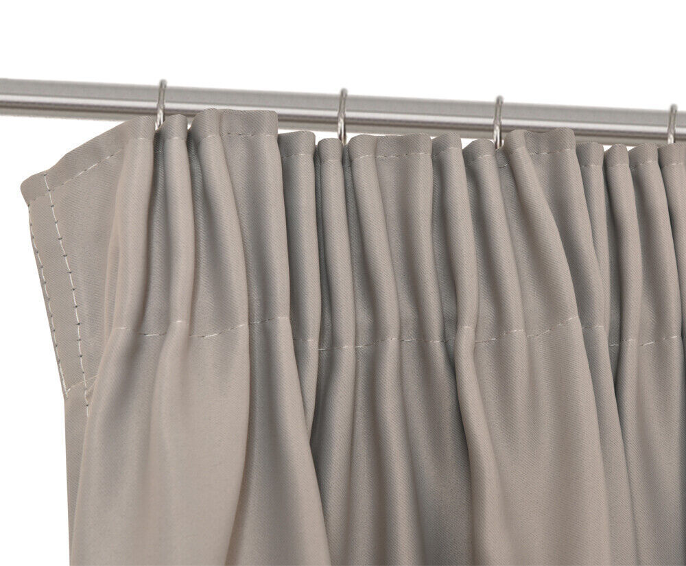 Pencil Pleat Blackout Drapes Blockout Curtain Room Darkening 213cm Drop 1 Panel