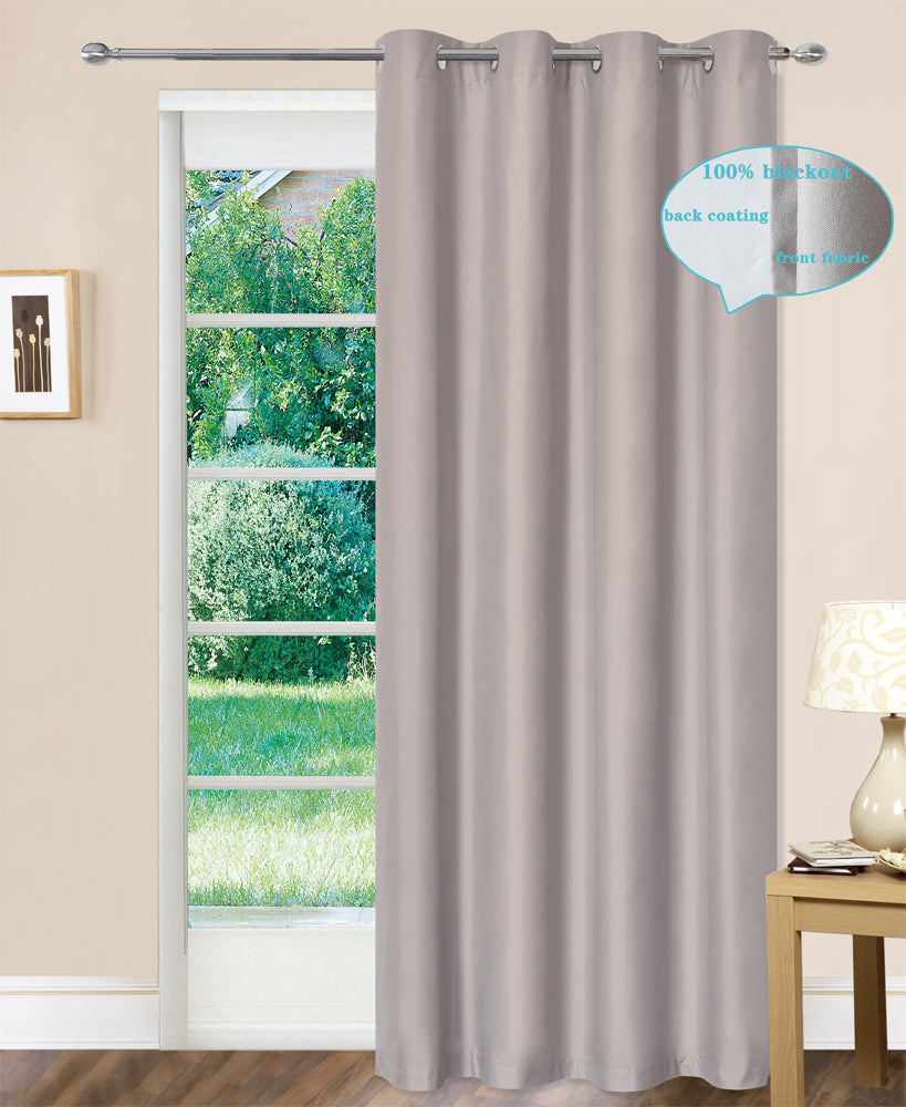 100% Blackout Curtains Eyelet Microfiber Coated Thermal Insulation Room Darkening 2Panels