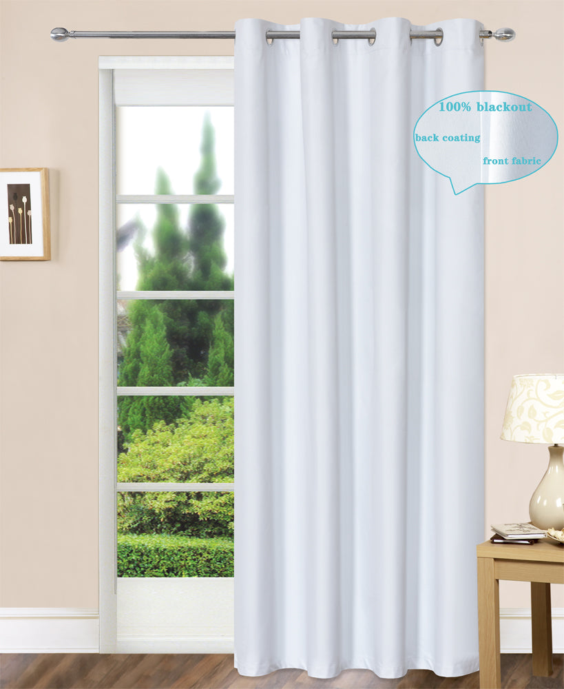 100% Blackout Curtains Eyelet Microfiber Coated Thermal Insulation Room Darkening 2Panels