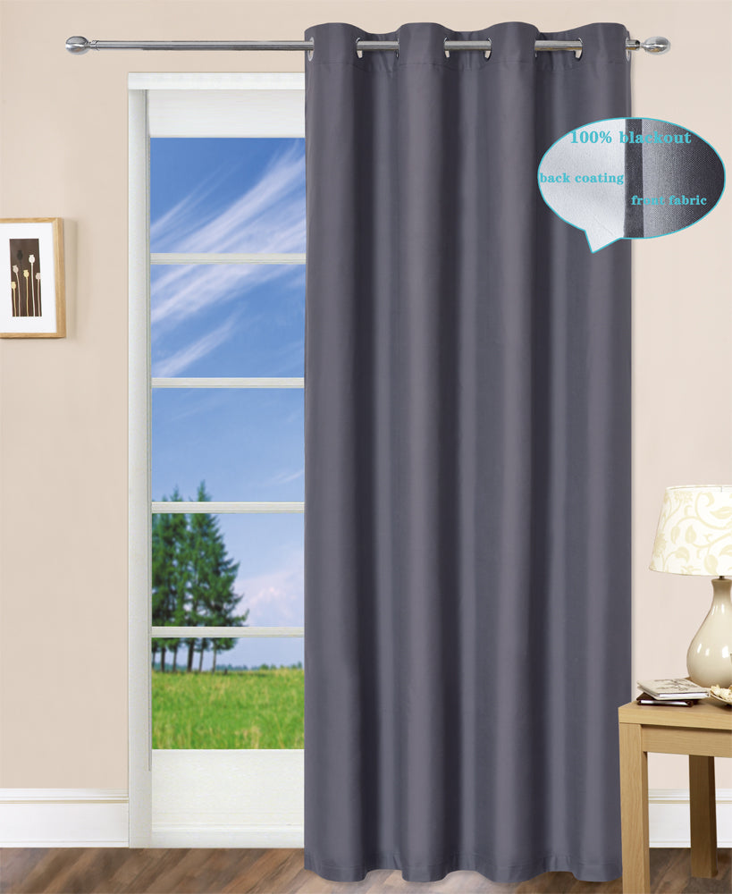 100% Blackout Curtains Eyelet Microfiber Coated Thermal Insulation Room Darkening 2Panels