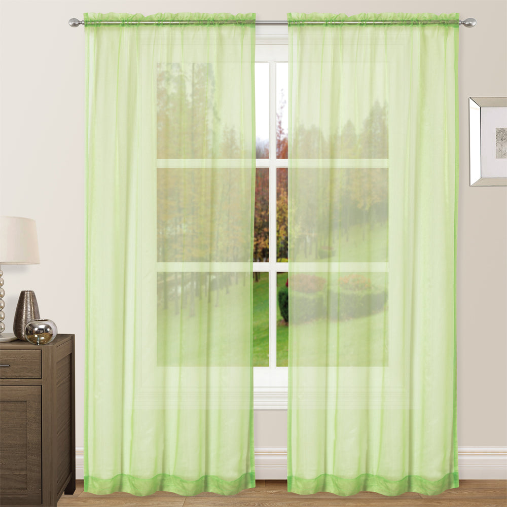 Organza Sheer Curtains Rod Pocket Drapes 100x200cm/140x213cm 2Panels