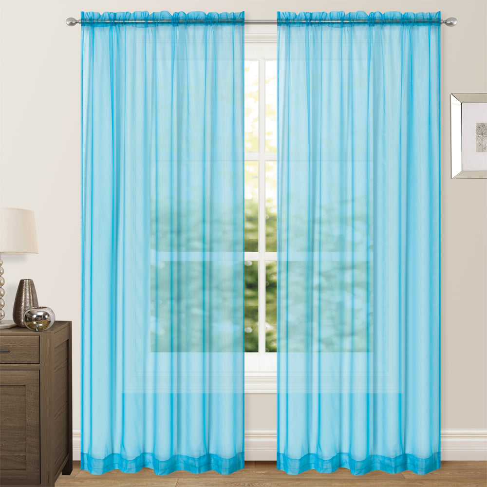 Organza Sheer Curtains Rod Pocket Drapes 100x200cm/140x213cm 2Panels