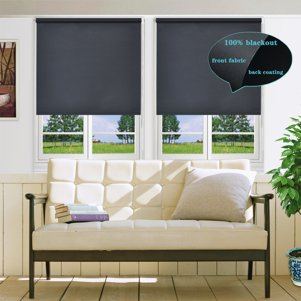 Custom Size 100% Blackout Roller Blinds Commercial Quality 6 Colours