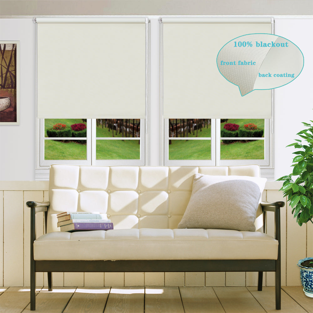 Custom Size 100% Blackout Roller Blinds Commercial Quality 6 Colours