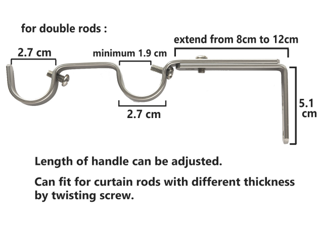 Metal Curtain Rod Bracket for Double Rods