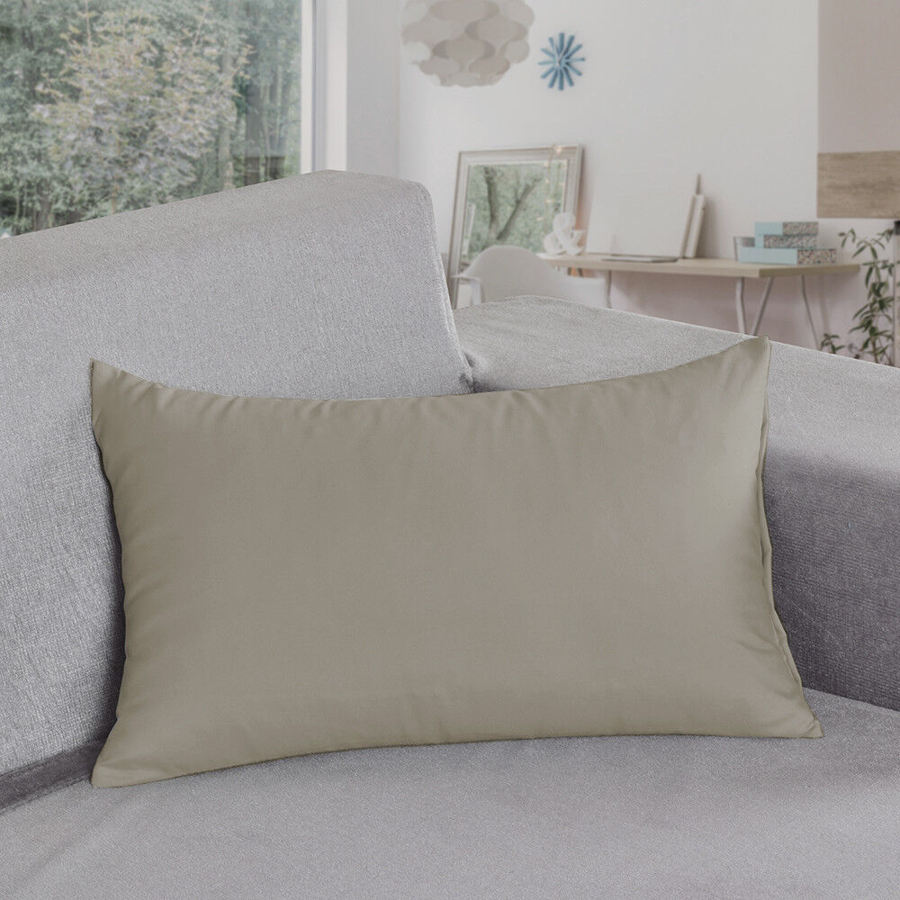 2 Panels Brush Microfiber Cushion Cover Soft Plain Color Decorative Pillow Case