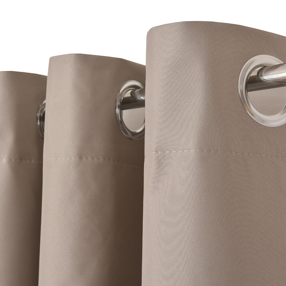 100% Blackout Curtains Eyelet Microfiber Coated Thermal Insulation Room Darkening 2Panels