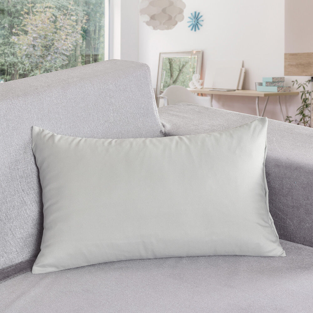 Brushed Microfiber Cushion Cover Soft Plain Colors Decorative Pillowcase 2PCS