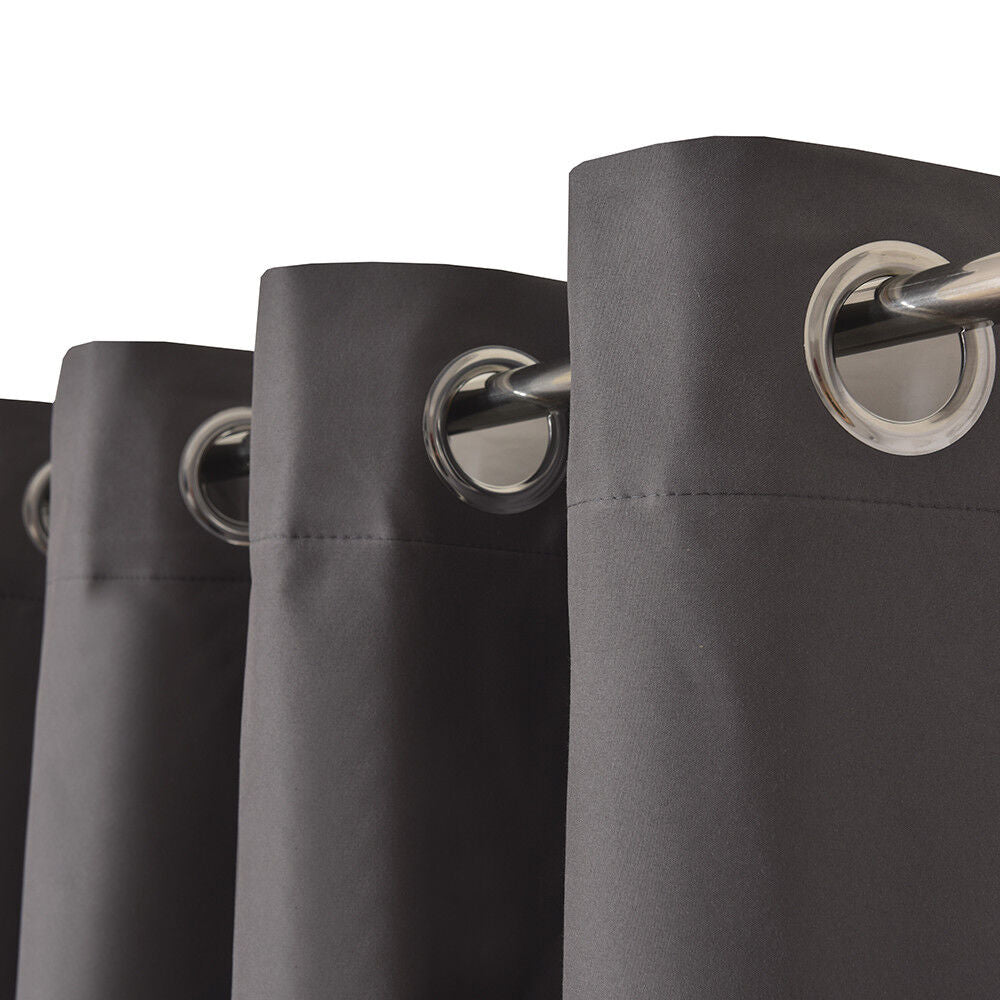 100% Blackout Curtains Eyelet Microfiber Coated Thermal Insulation Room Darkening 2Panels