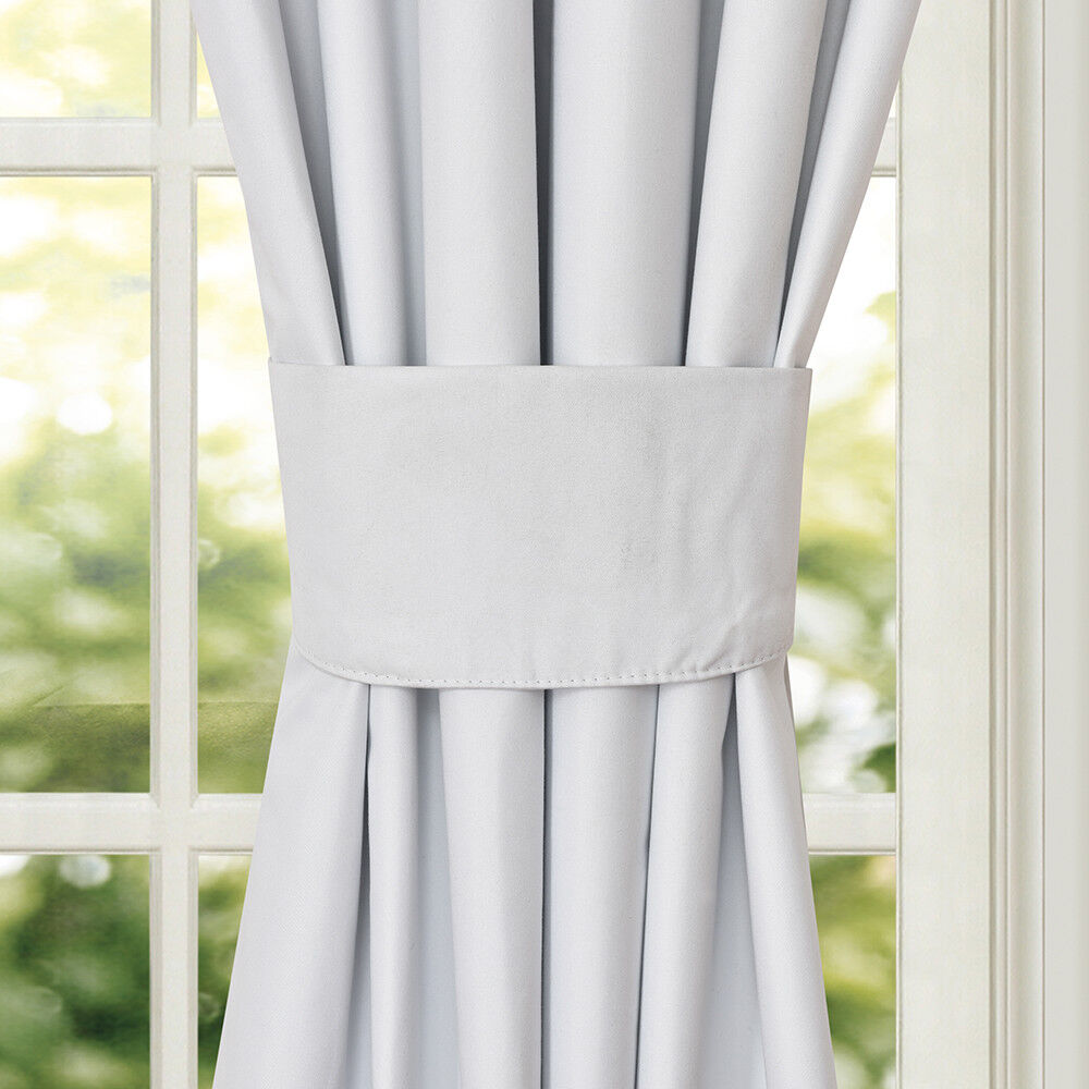 Microfiber Blackout  Curtains  Drapes Tiebacks Pair 2PCS SET