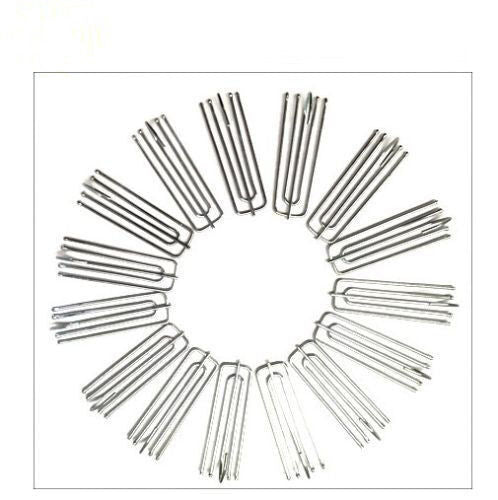 30PCS Silver Curtain hooks Stainless Steel Curtain Pleat Hook 7cm length