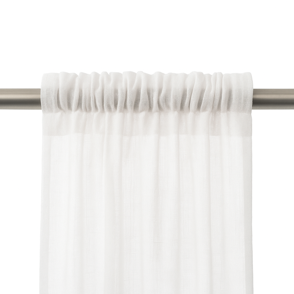 Linen Sheer Curtain Rod Pocket  Drapes Home Decor 200cm/245cm Drop 1 Panel
