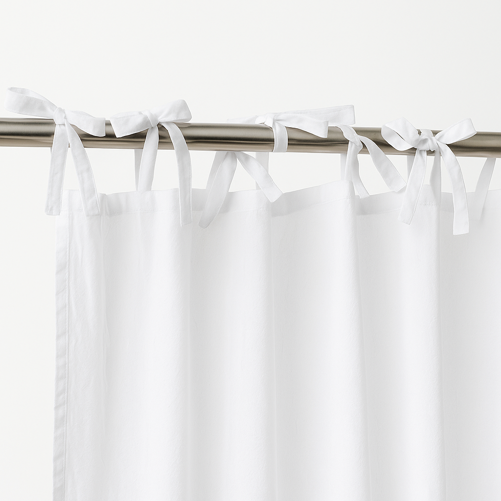 Tie Top Voile Curtains Semi Sheer Loop Window Drapes Many Colors 2 Panels 1Pair