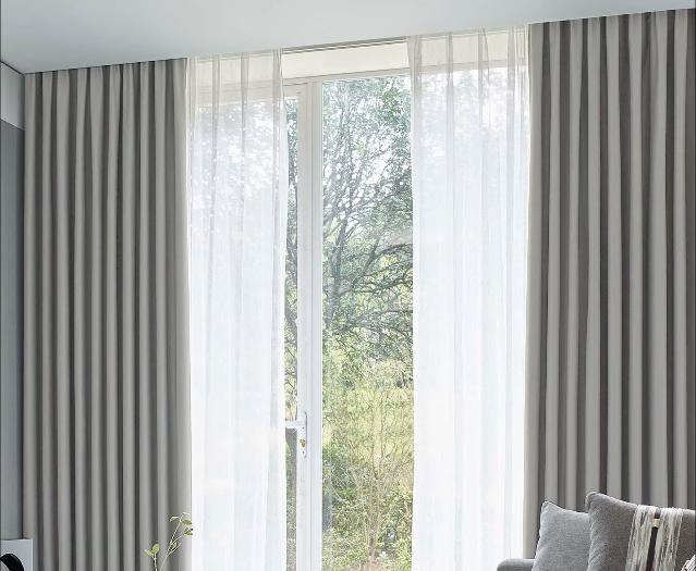 Blockout & Sheer Curtains Set – Thermal Eyelet Blackout Curtains with Voile Rod Pocket Panels