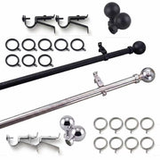 CLEARANCE! Telescopic Rod Curtain Pole FREE 3 Brackets + 10 Rings Eyelet Pinch Pencil Pleat 165–320cm, 22/25mm