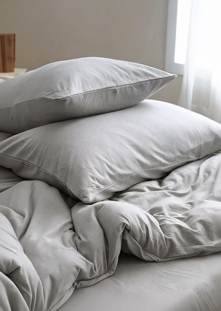 Cotton Blend Bedding Set – Duvet & Quilt Cover with Pillowcases, Easy Care, Single/Double/Queen/King, 3-4 Piece Set