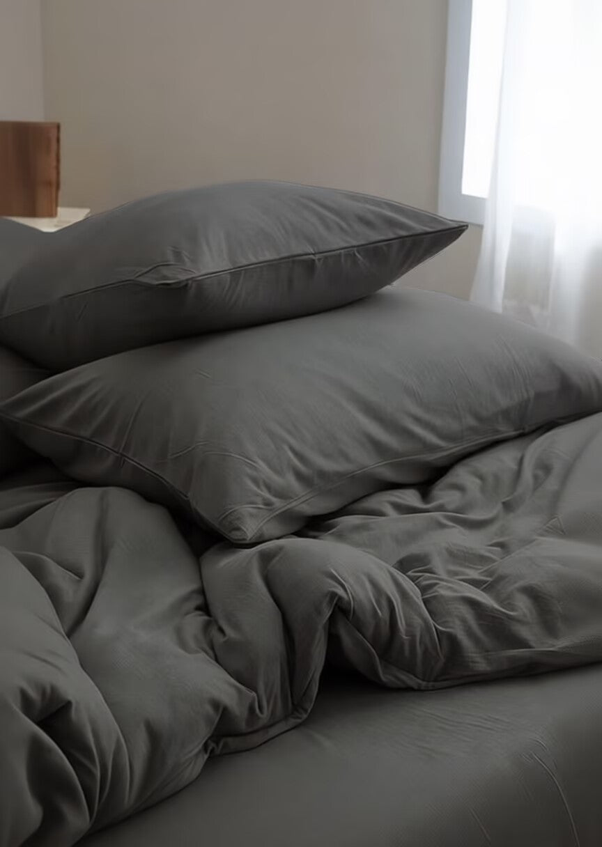 Cotton Blend Bedding Set – Duvet & Quilt Cover with Pillowcases, Easy Care, Single/Double/Queen/King, 3-4 Piece Set