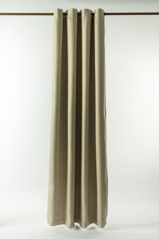 Linen Blackout Curtains Eyelet  3-Layer Woven Blockout Drapes Textured 1Panel