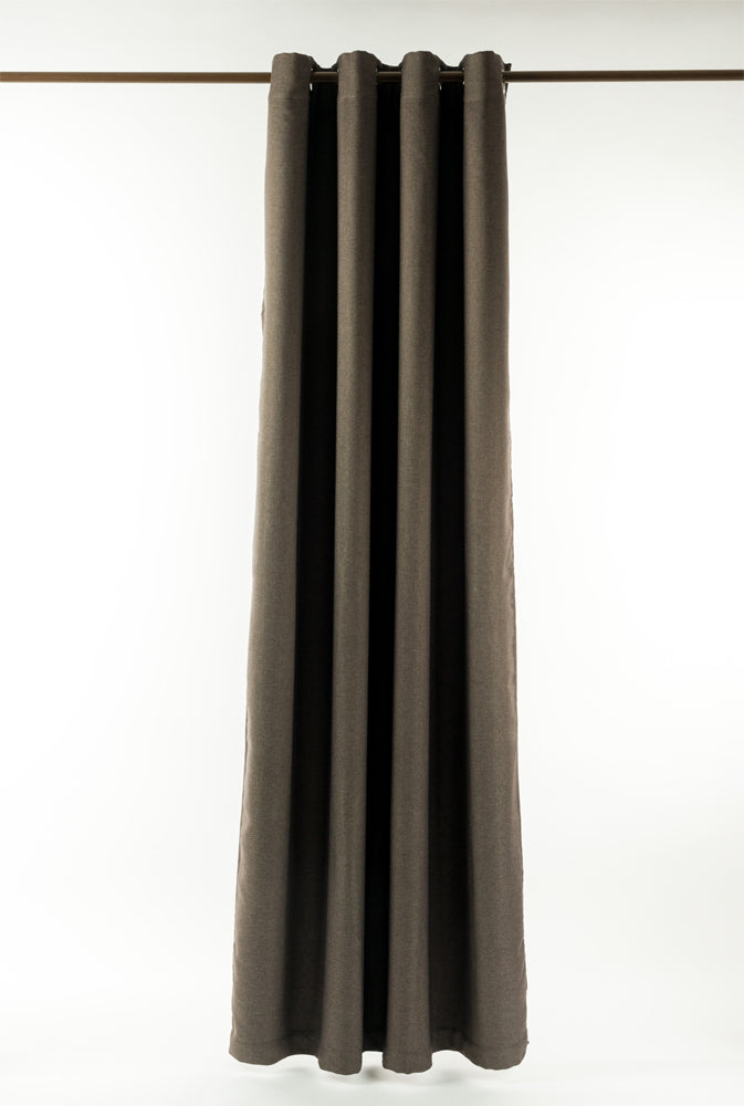 Linen Blackout Curtains Eyelet  3-Layer Woven Blockout Drapes Textured 1Panel