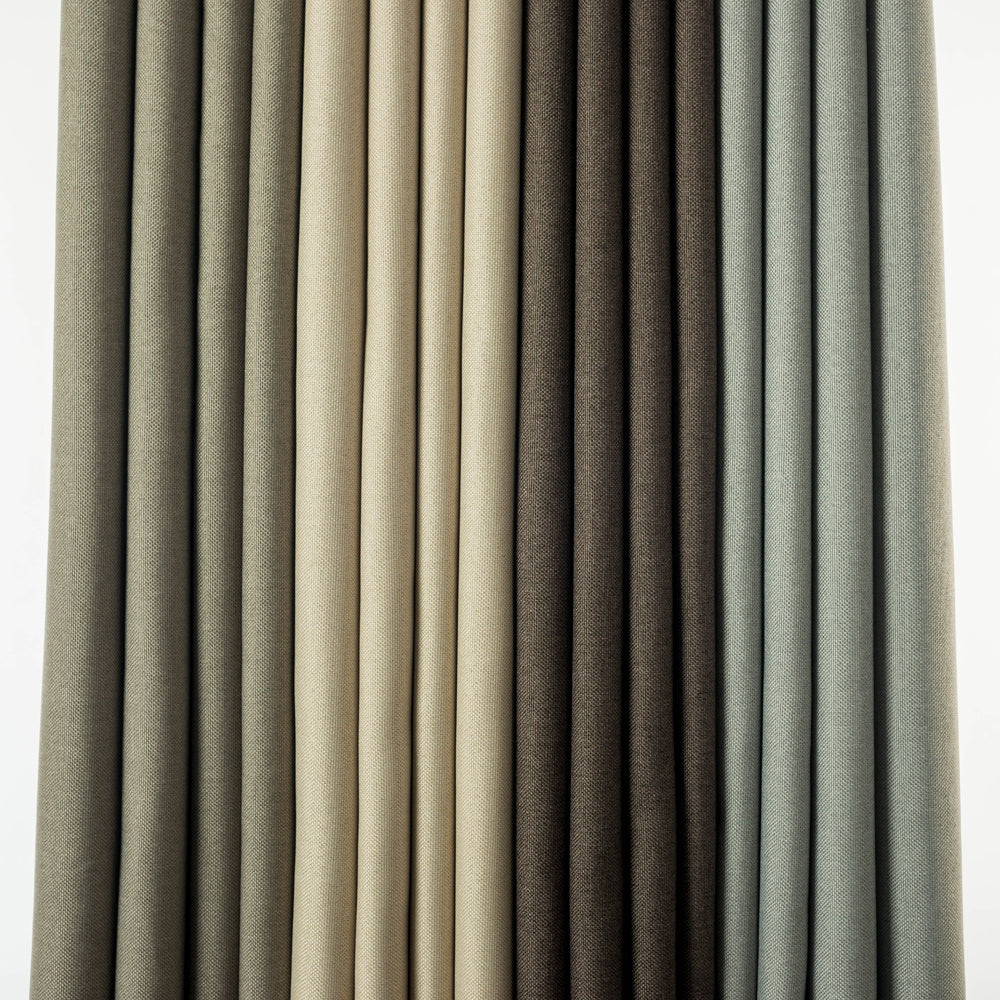 Linen Blackout Curtains Eyelet  3-Layer Woven Blockout Drapes Textured 1Panel