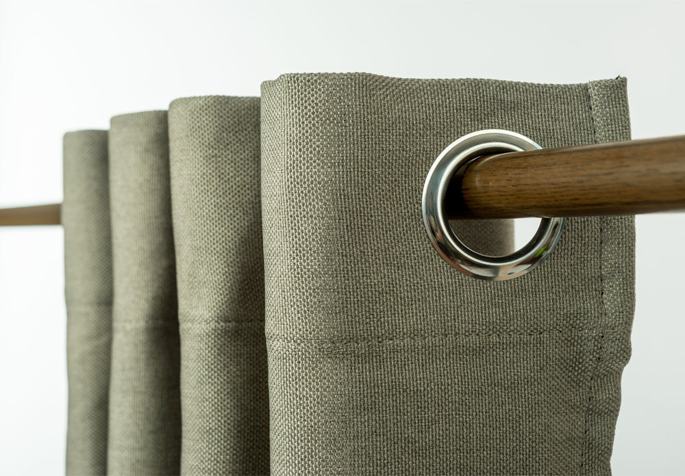 Linen Blackout Curtains Eyelet  3-Layer Woven Blockout Drapes Textured 1Panel