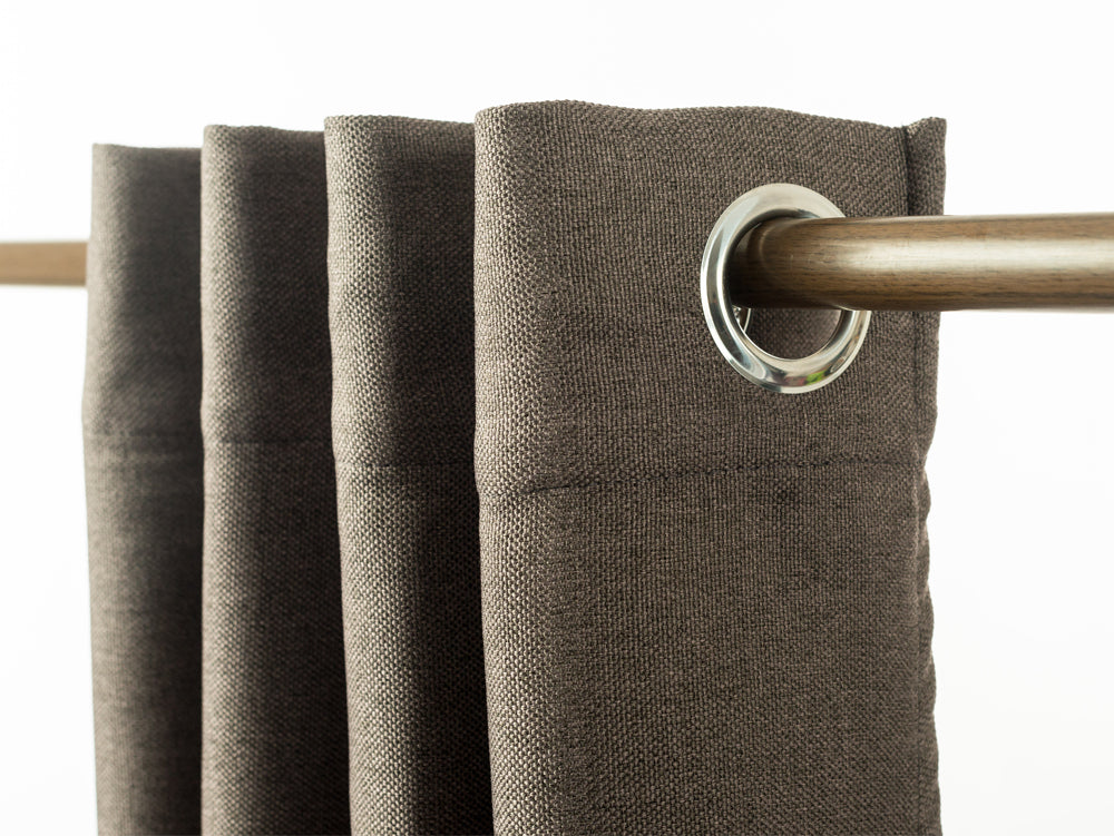 Linen Blackout Curtains Eyelet  3-Layer Woven Blockout Drapes Textured 1Panel