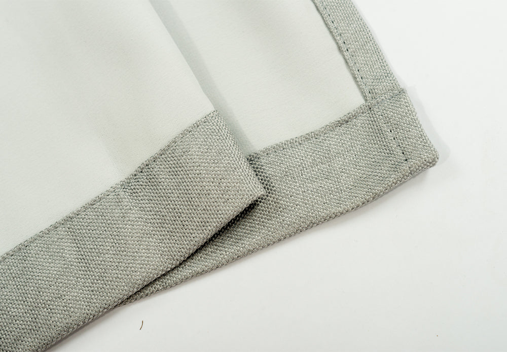 Linen Blackout Curtains Eyelet  3-Layer Woven Blockout Drapes Textured 1Panel