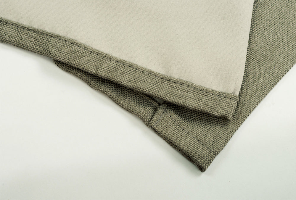 Linen Blackout Curtains Eyelet  3-Layer Woven Blockout Drapes Textured 1Panel
