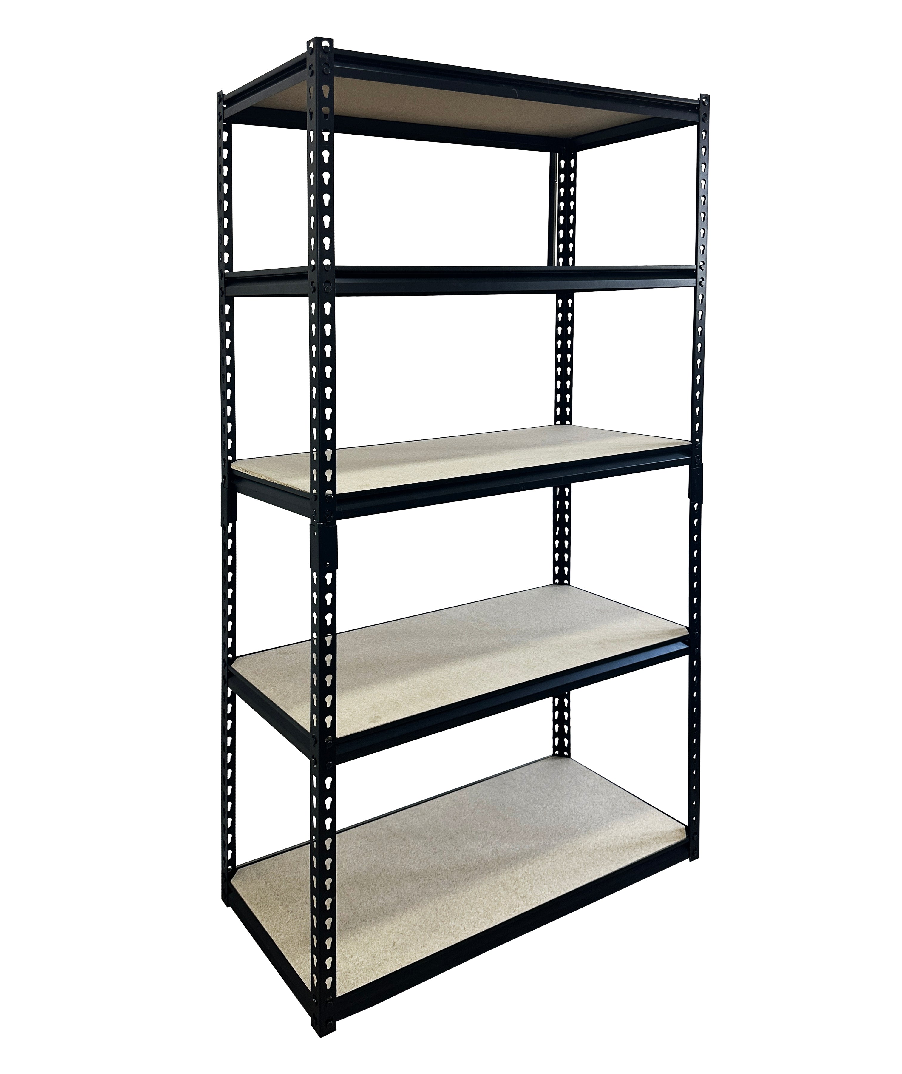 5PLY galvanized metal shelving black matte spray rivet style
