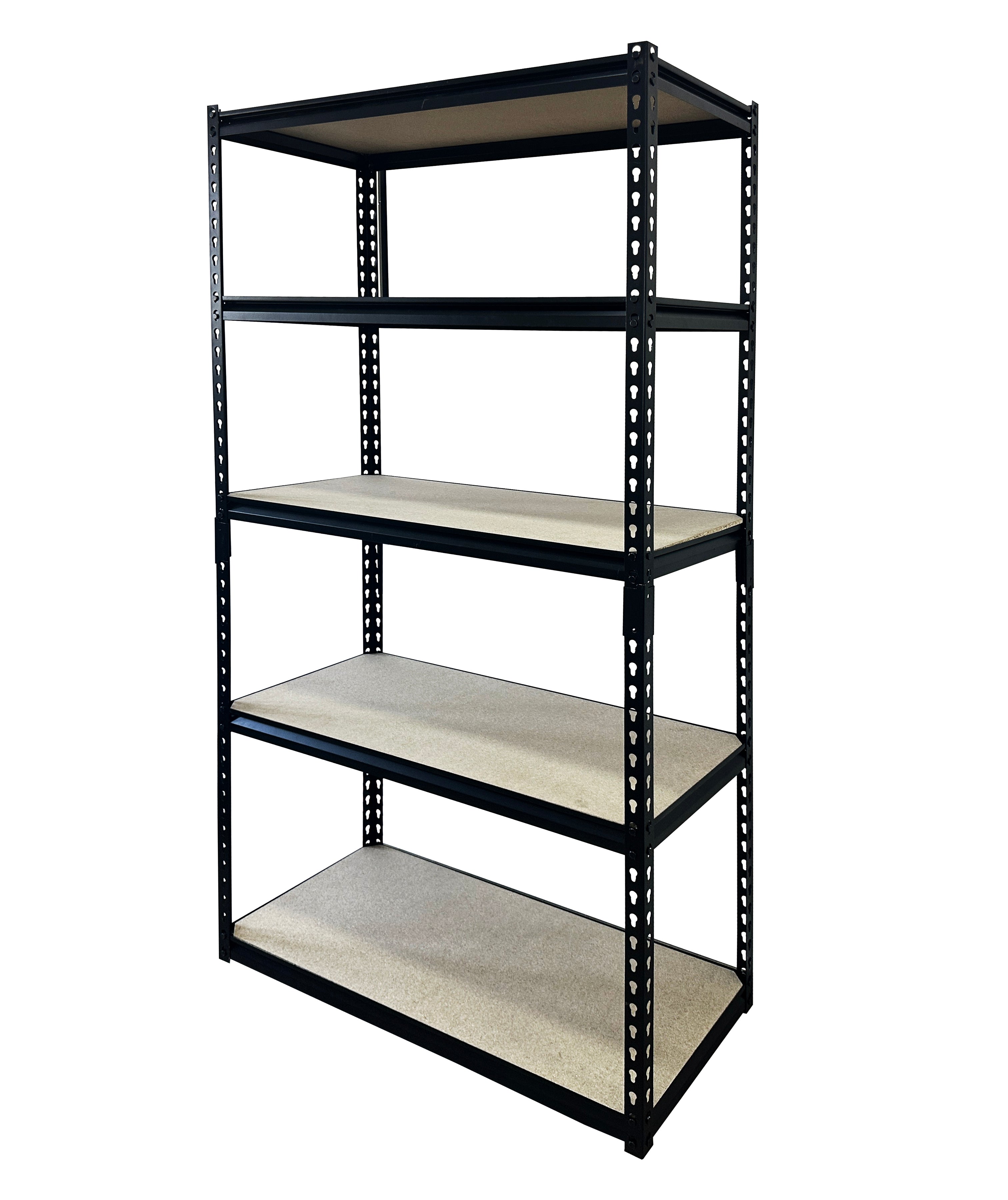 5PLY galvanized metal shelving black matte spray rivet style