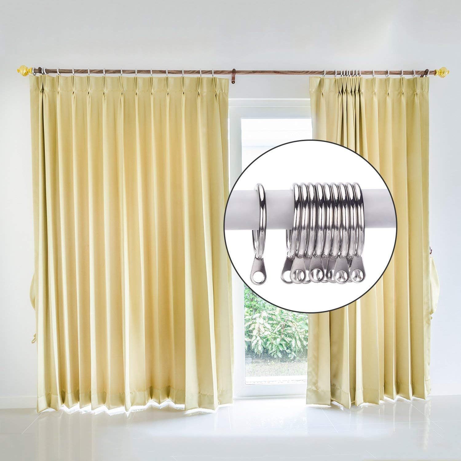 Metal Curtain Rings Silver and Black 10pcs
