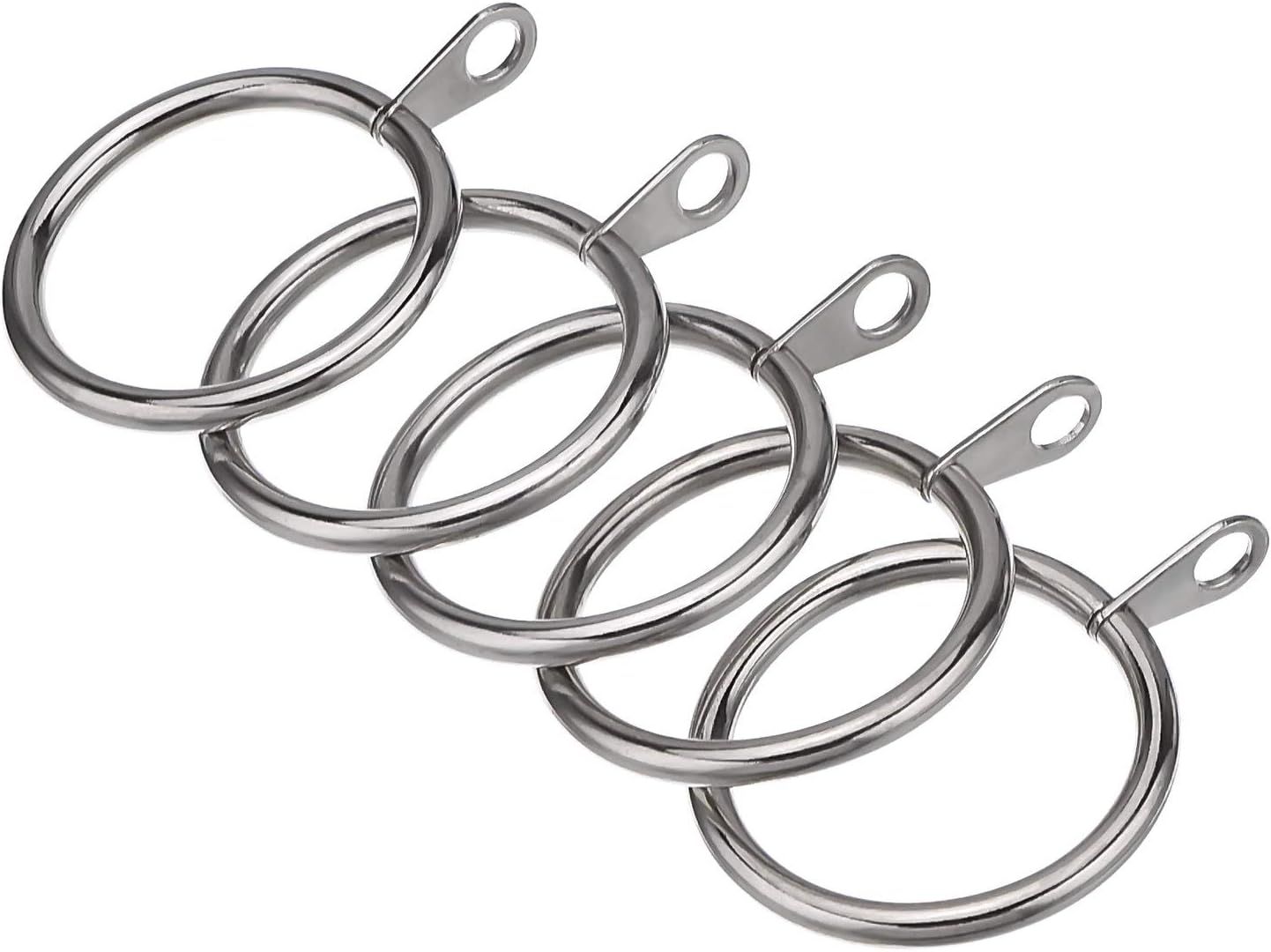 Metal Curtain Rings Silver and Black 10pcs