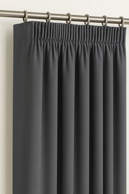 Blackout Curtain  Pencil Pleat 3-Layers Woven  Blockout  Drapes Room Darkening 213cm Drop 1 Panel
