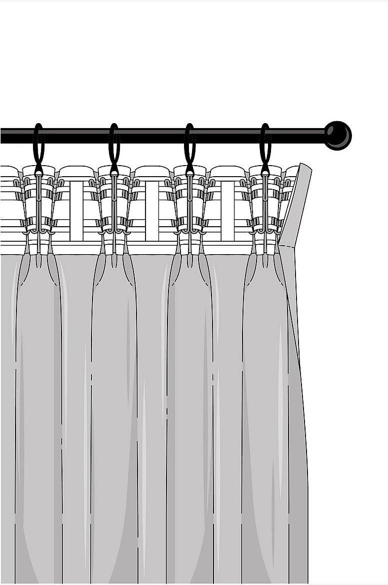 Linen Blackout  Pinch Pleat Curtains 3-Layer Woven Drapes Blockout Textured 230cm Drop 4 Colors 1 Panel