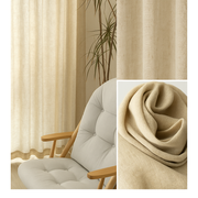 Linen Sheer Curtains Rod Pocket  Drapes Home Decor 200cm/245cm Drop 1 Panel