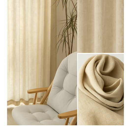 Linen Sheer Curtain Rod Pocket  Drapes Home Decor 200cm/245cm Drop 1 Panel