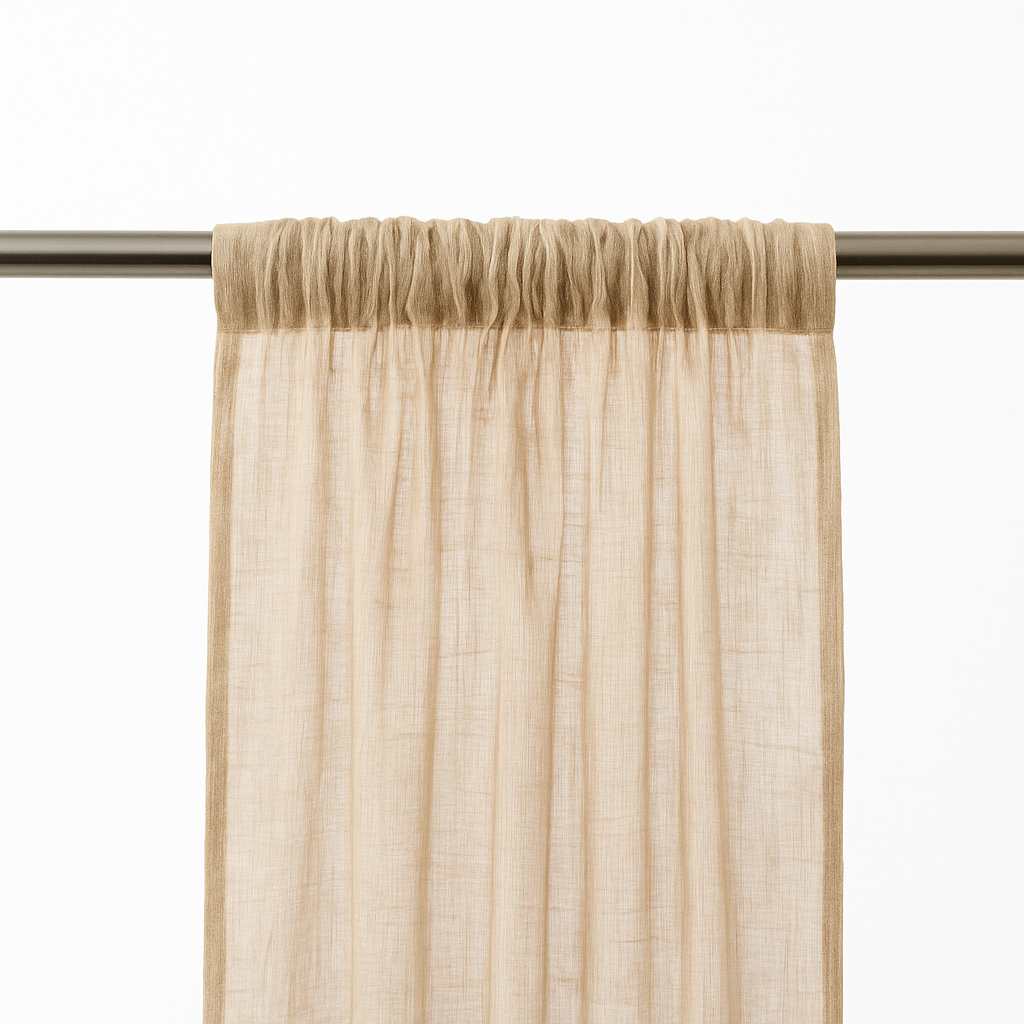 Linen Sheer Curtains Rod Pocket  Drapes Home Decor 200cm/245cm Drop 1 Panel