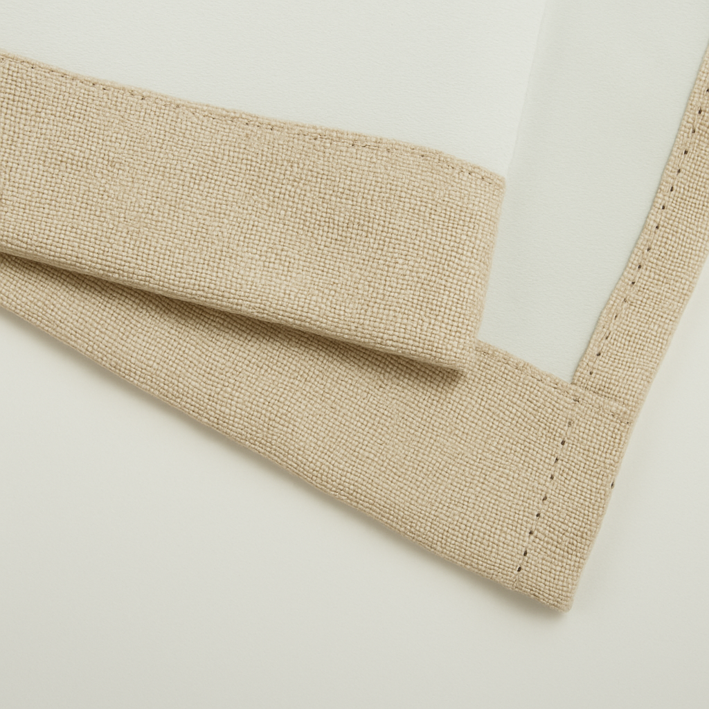 Linen Blackout Curtain Eyelet  3-Layer Woven Blockout Drapes Textured 1Panel