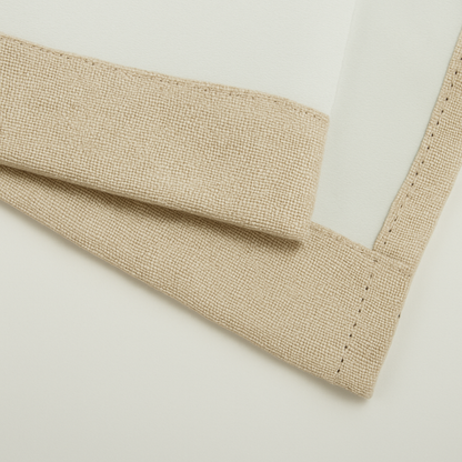 Linen Blackout Curtain Eyelet  3-Layer Woven Blockout Drapes Textured 1Panel