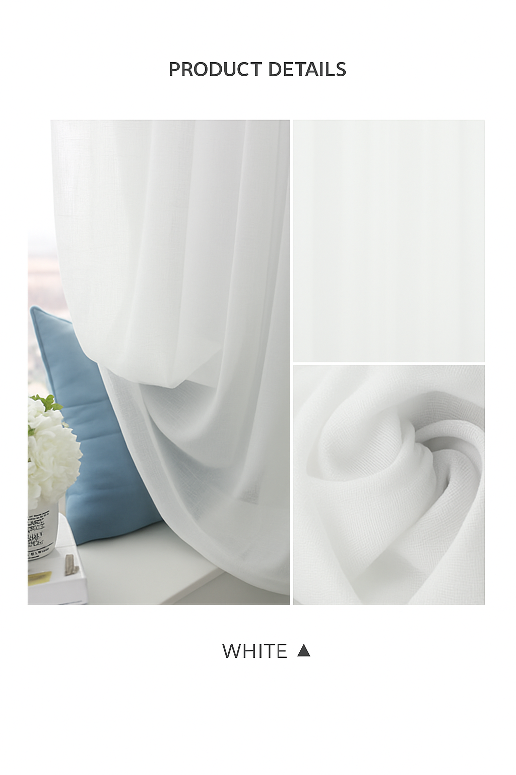 Linen Sheer Curtain Rod Pocket  Drapes Home Decor 200cm/245cm Drop 1 Panel