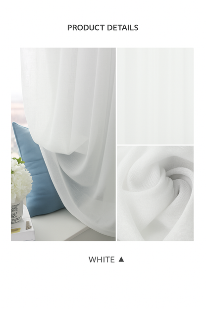 Linen Sheer Curtain Rod Pocket  Drapes Home Decor 200cm/245cm Drop 1 Panel