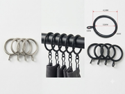 Metal Curtain Rings Silver and Black 10pcs